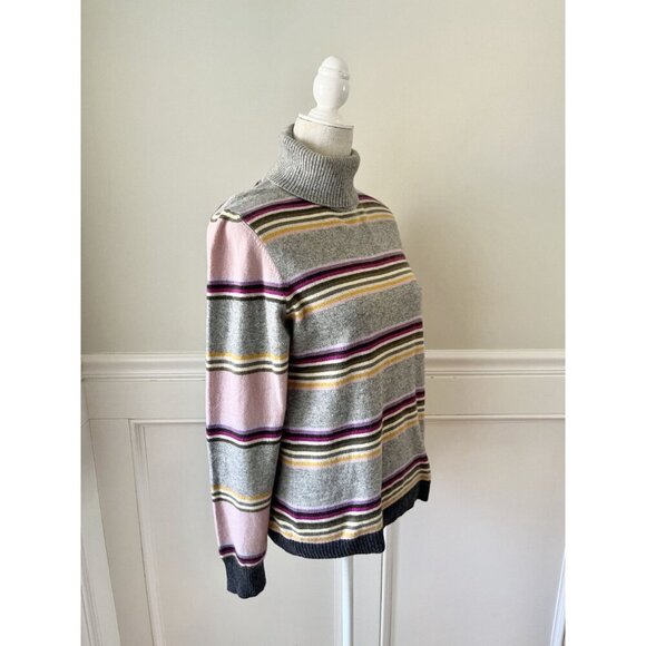 Max Mara Weekend 100% Cashmere Striped Turtleneck Sweater XL - Picture 2 of 5